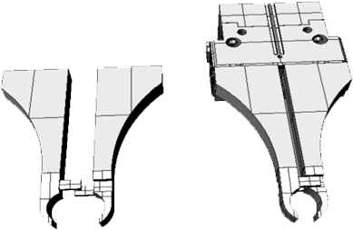 Fig. 3 – A typical two finger gripper for round objects. 