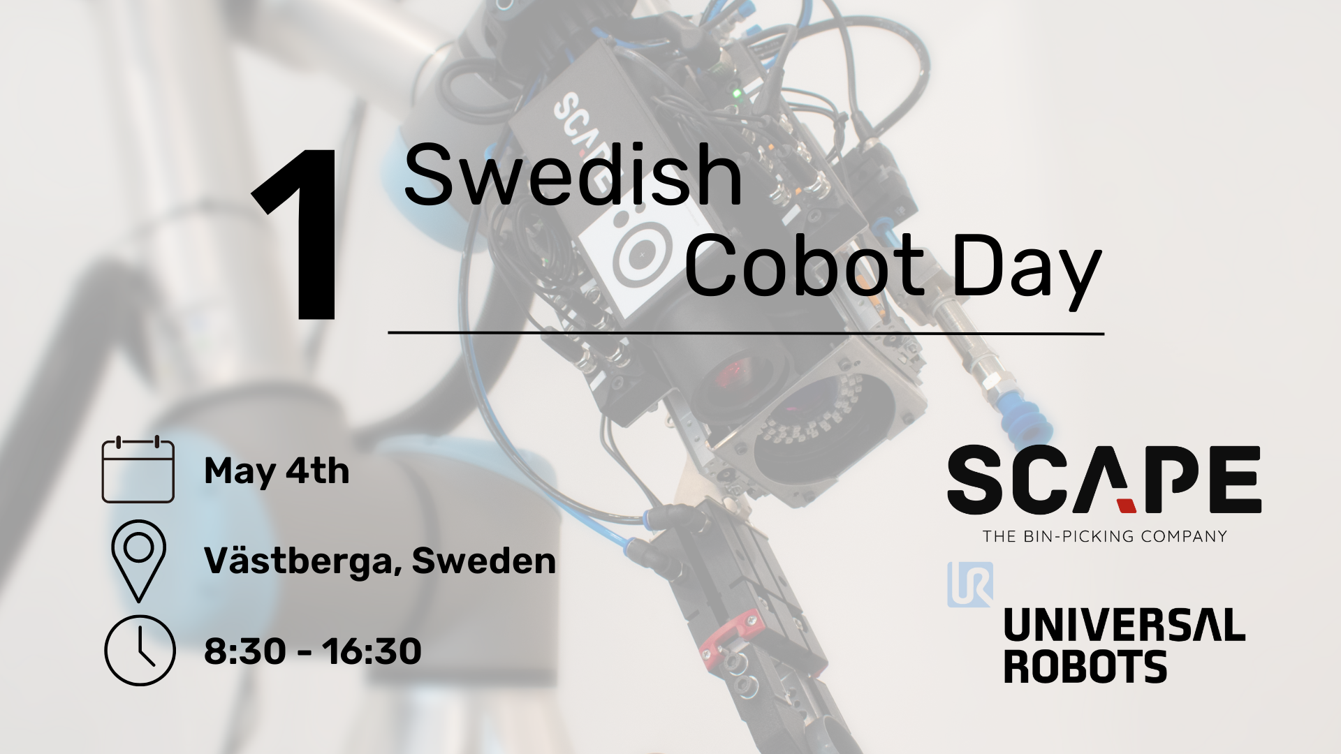 Scape Technologies - The Bin-Picking Company will attent the Swedish Cobot Day 2023 at CorPower Ocean in Västberga, south of Stockholm.